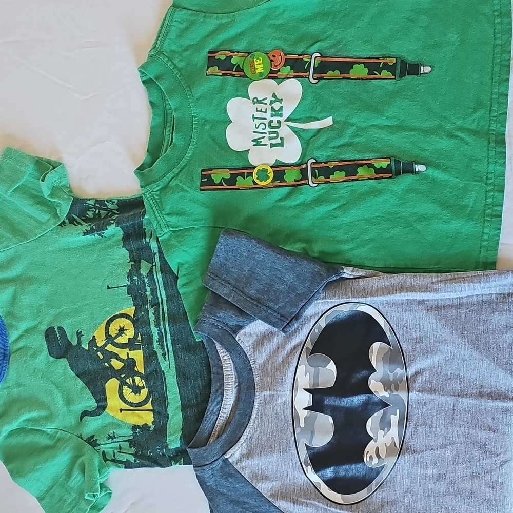 Batman, Dinosaur & St. Patricks Graphic Kids Tees 2T